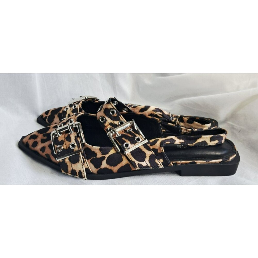 Berness Addison Double Buckled Slingback Flats Size 7.5 Leopard - Picture 3 of 8